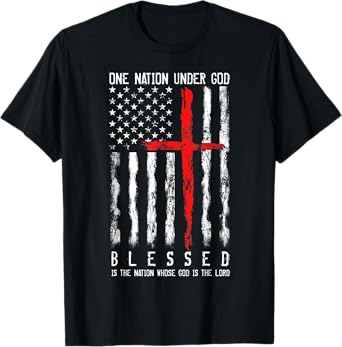 Patriotic Christian Tshirts "Blessed" One Nation Under God T-Shirt