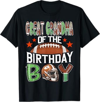 Great Grandma Of The Birthday Boy Game Day Football T-Shirt
