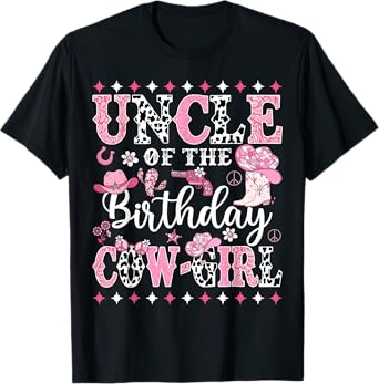 Uncle Of The Birthday CowGirl Rodeo CowGirl Birthday T-Shirt