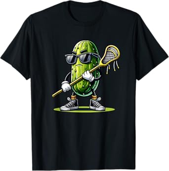 Pickle Playing Lacrosse Funny Sports Trendy For Boys T-Shirt