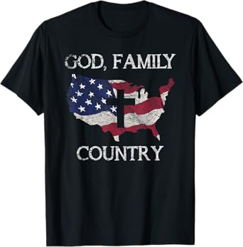 Prayer Christian Gifts & Tees God Family Country Cross Christian Gift USA Prayer T-Shirt