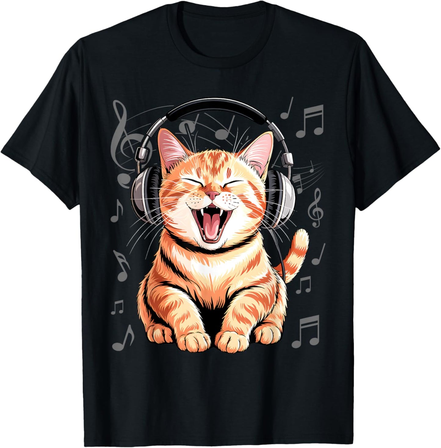 Cat With Headphones T-Shirt
