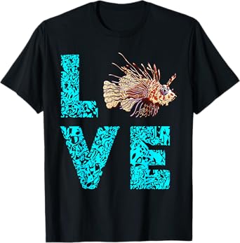 Lionfish Love Funny Lion Fish Lover Sea Rock Diver Fishing T-Shirt