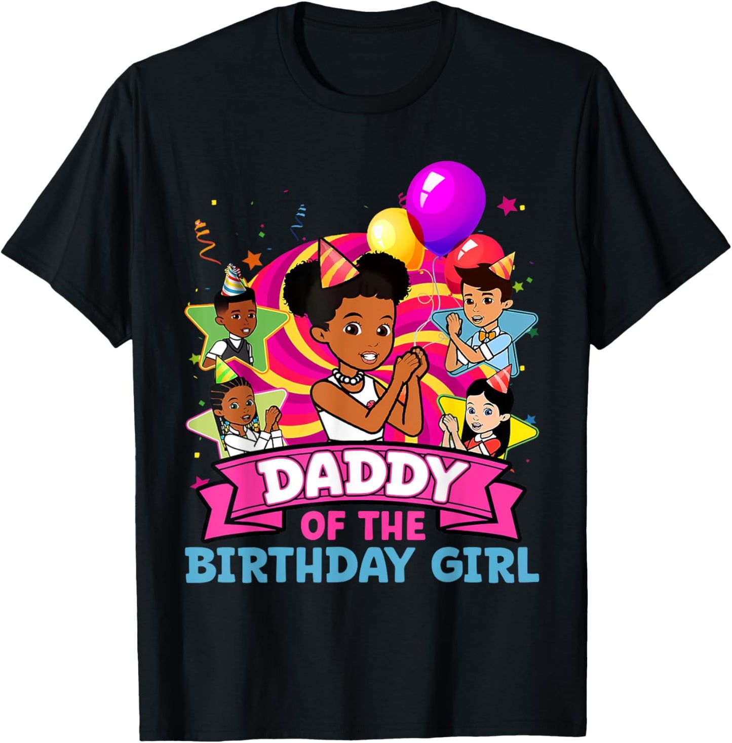 Daddy the Birthday Girl Party Pink Doll Family Decorations T-Shirt