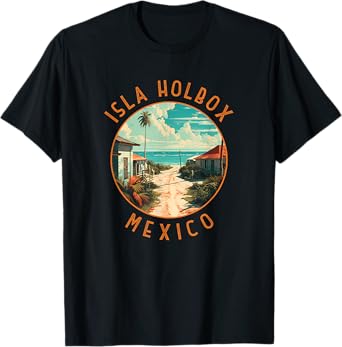 Isla Holbox Mexico Distressed Circle T-Shirt