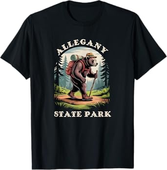 Allegany State Park, New York NY Mountain Hiking Bear T-Shirt