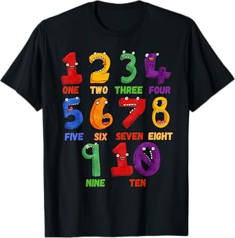 Learning Math Numbers Counting Funny Back to School Teacher T-Shirt for Men Women Girls Kids