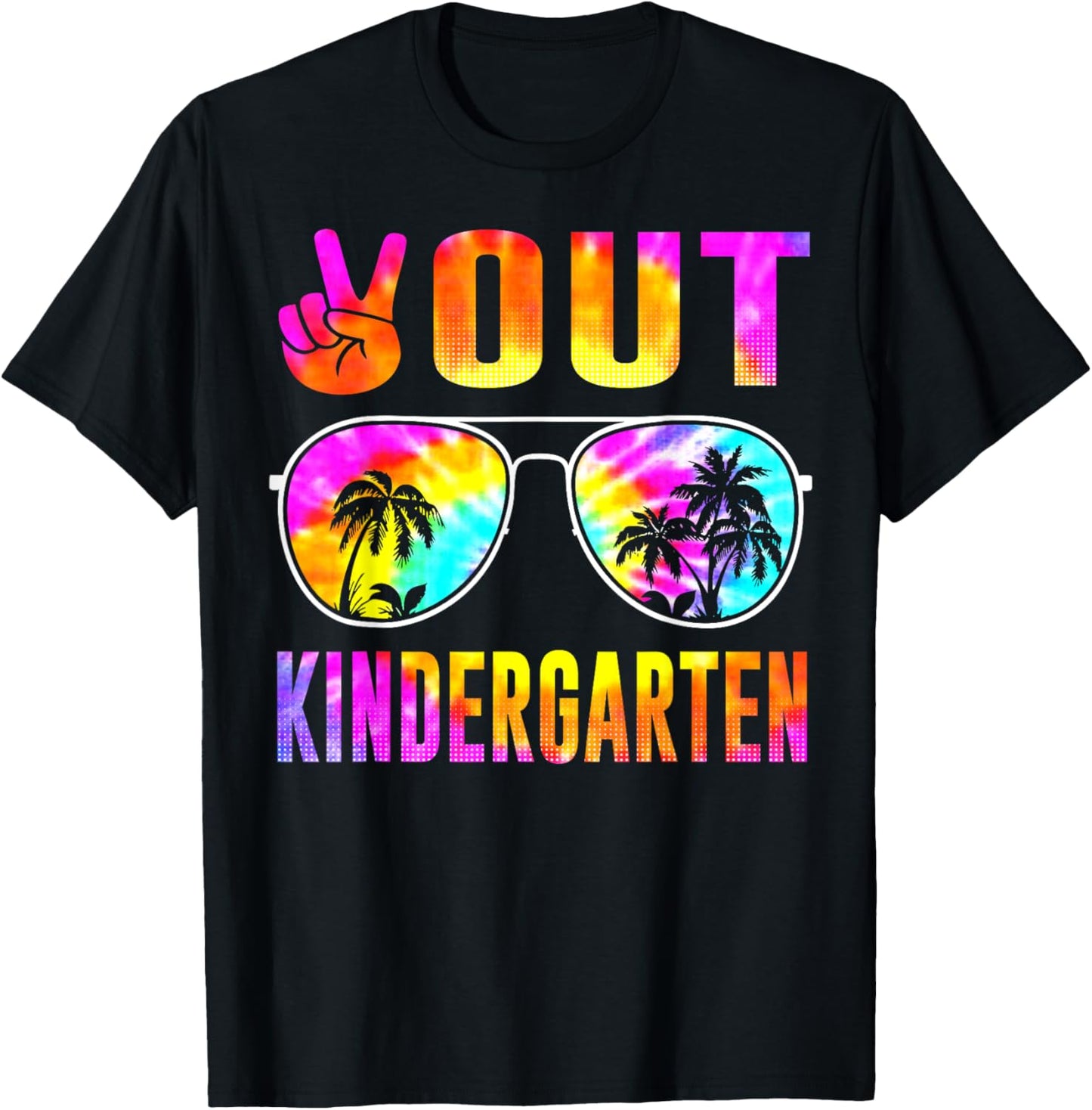 Peace Out Kindergarten Graduation Tie Dye Last Day Of School T-Shirt