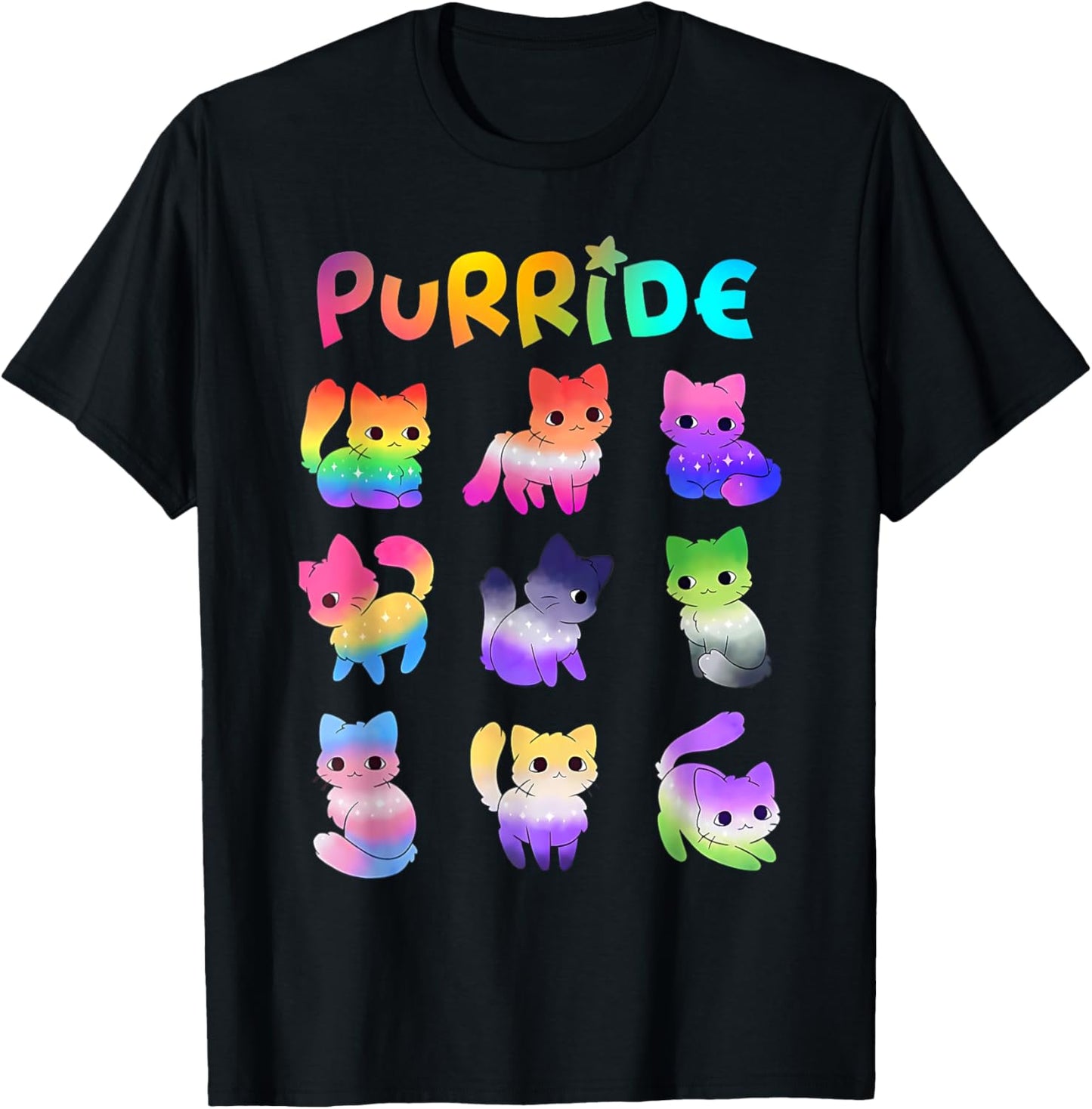 Purride Cat Pride Ally LGBT Rainbow Animal Lovers Women Kids T-Shirt