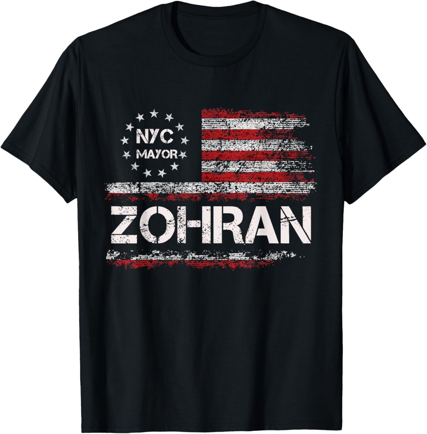 Zohran Mamdani for NYC Mayor 2025 with US Flag T-Shirt