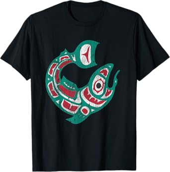 Native American Indian Salmon Fish Totem Pacific Northwest T-Shirt