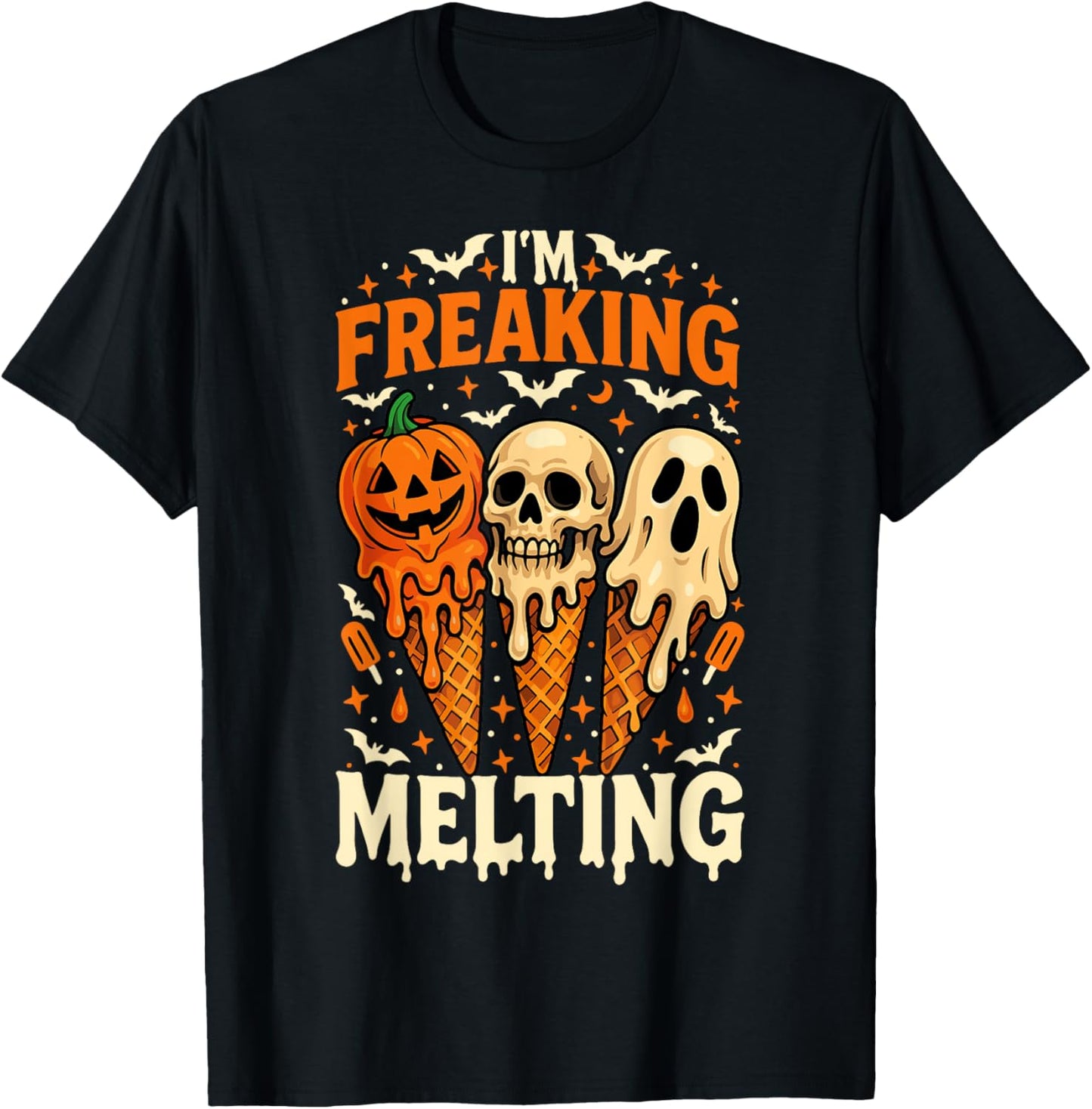 I'm Freaking Melting Funny Halloween Ice Cream Joke T-Shirt