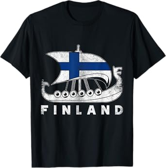 Finnish Tees & Gifts Unisex-Adults Black Cotton Viking Themed T-Shirt