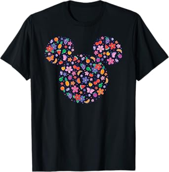 Disney Mickey Mouse Icon Fruit & Flowers Summer Vacation T-Shirt