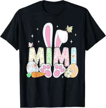 Cute Easter Bunny Mimi Family Matching Easter Day Girls Kids T-Shirt