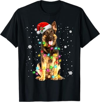 German Shepherd Dog Tree Christmas Sweater Xmas Dogs Gifts T-Shirt