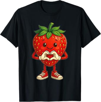 Strawberry with Heart | Sweet strawberry motif with heart T-Shirt