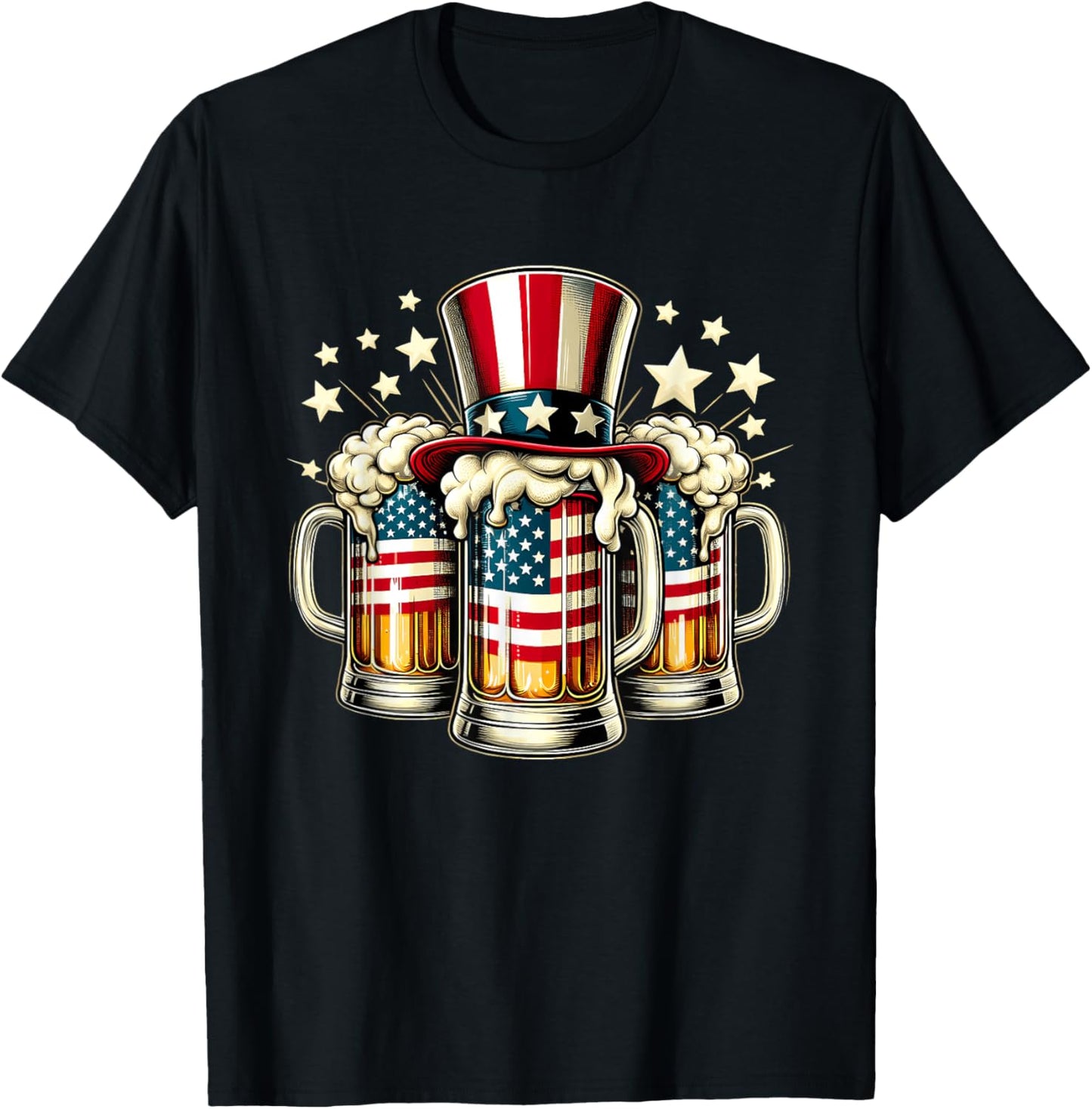 Beer American Flag Usa Party Drinking 4th Of July Fourth T-shirt