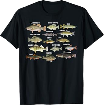 Fish Biology Types Of Freshwater Fish Funny Fish Fishing T-Shirt