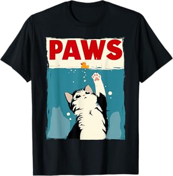 Paws Cat Novelty Graphic Men Kids Women Funny Cat T-Shirt
