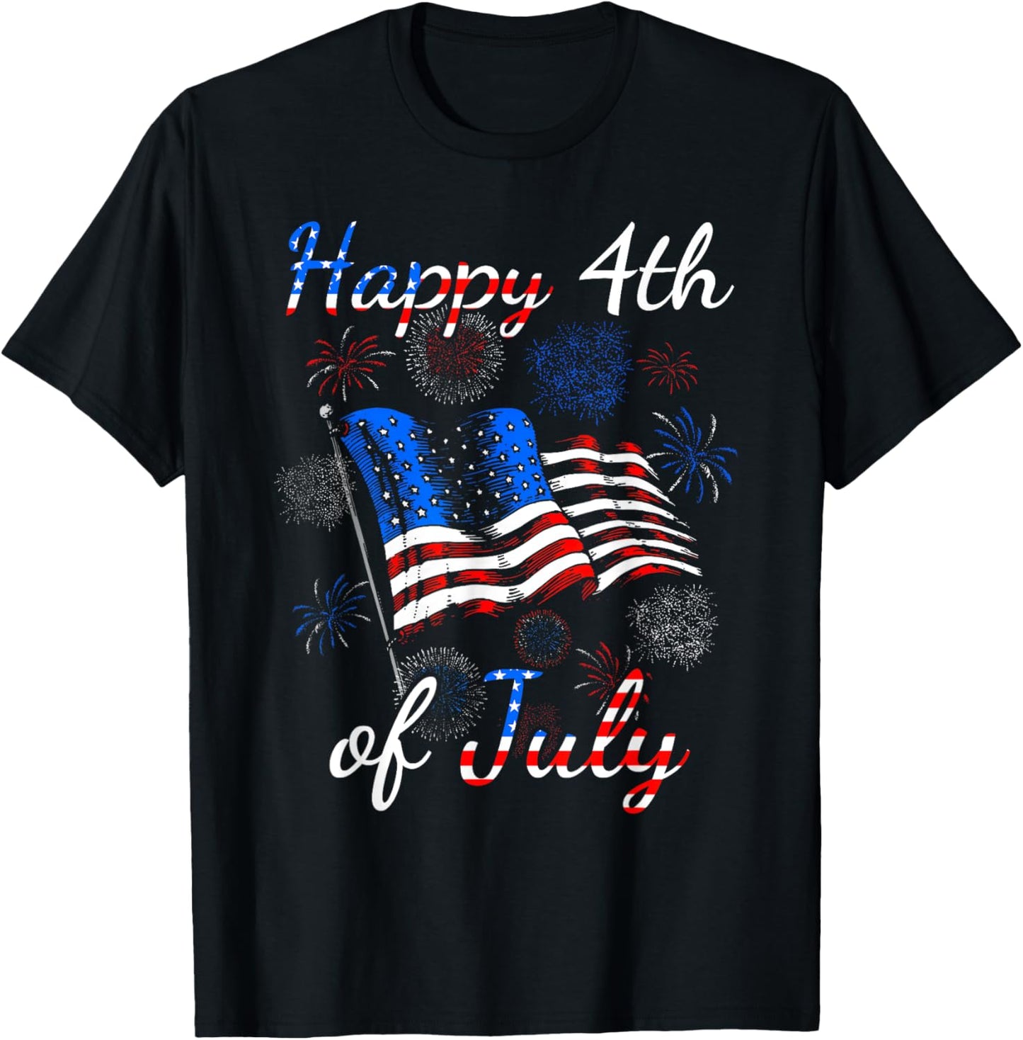 Happy 4th Of July Patriotic American Flag Usa Men Women Kids T-shirt