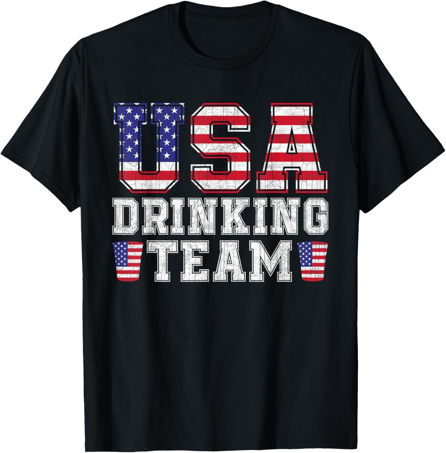 USA Drinking Team Funny Drinking Beer Lover 4th Of July T-Shirt