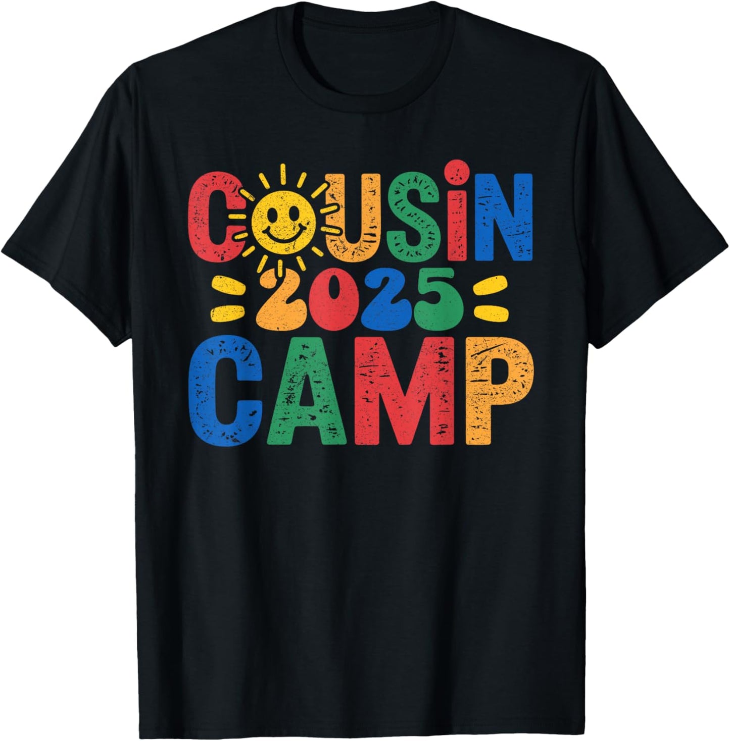Cousin Camp 2025 Camping Campfire Summer Vacation Family T-Shirt