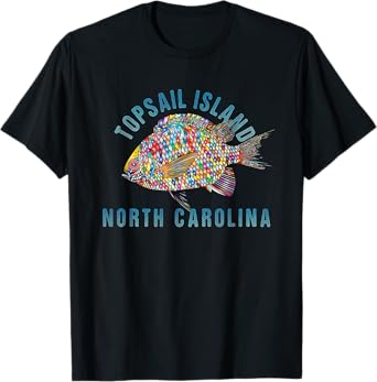 Topsail Island, NC Beach Design / Souvenir Illustration Men Women Girls Kids T-Shirt