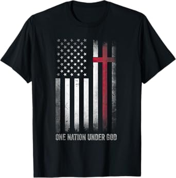 One Nation Under God Flag Patriotic Christian For Men Women T-Shirt