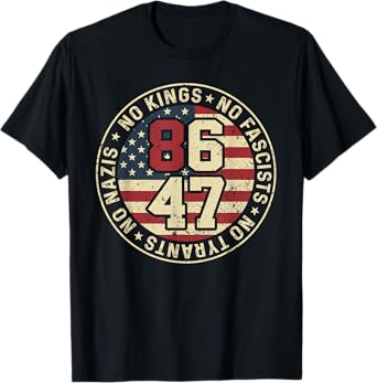 No Kings No Fascists No Tyran No Nazis USA Flag T-Shirt