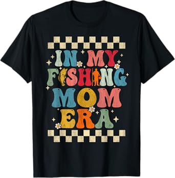 In My Fishing Mom Era Retro Groovy Fishing Funny T-Shirt