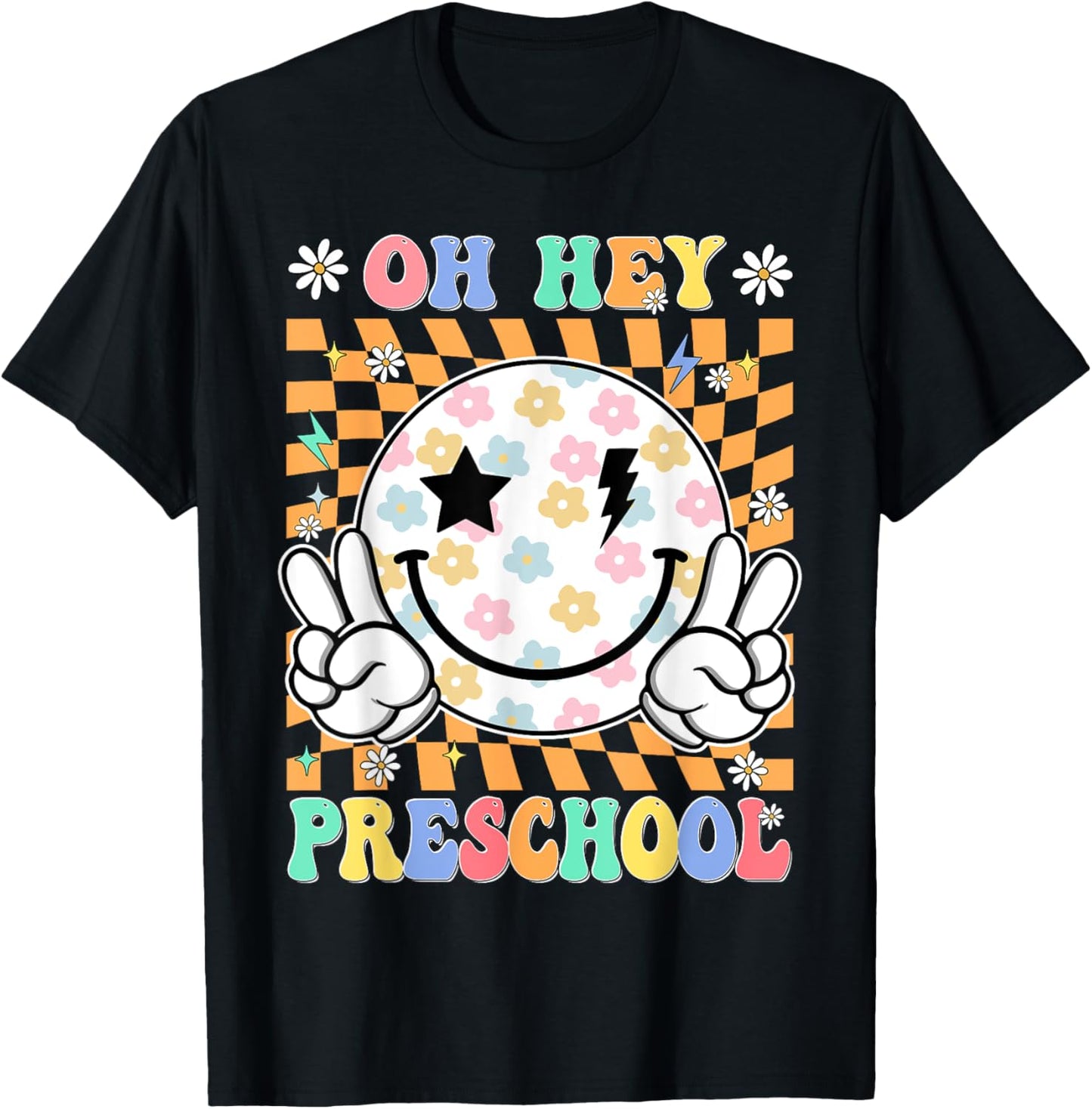 Oh Hey Preschool Smile Face 1st Day Of School Teacher Kids T-shirt by TeeBrew
