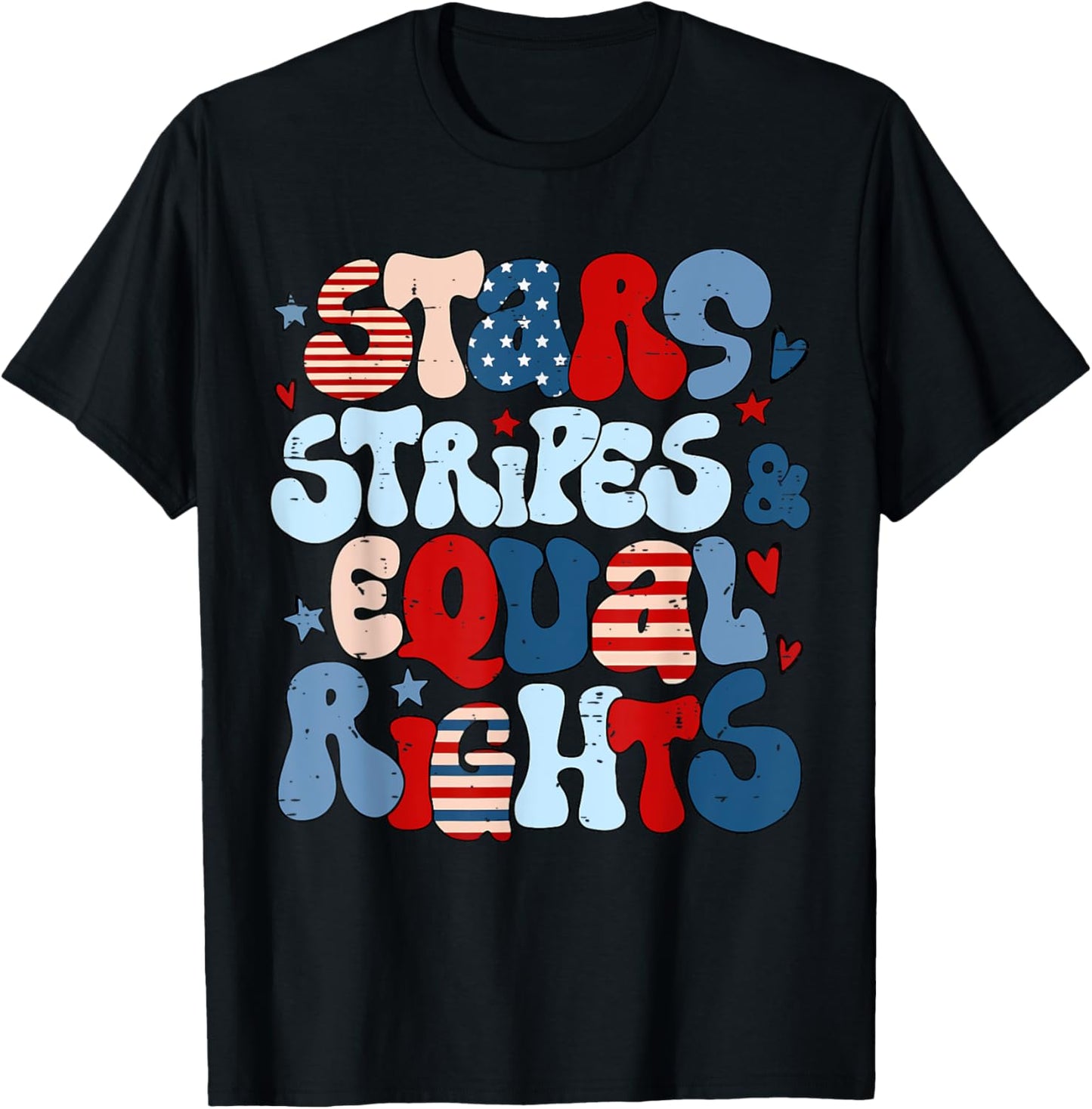 Retro 4th Of July Liberal Stars Stripes And Equal Rights T-shirt