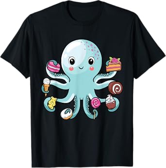 Octopus Octopus Cake Tentacles Marine Animals Children T-Shirt
