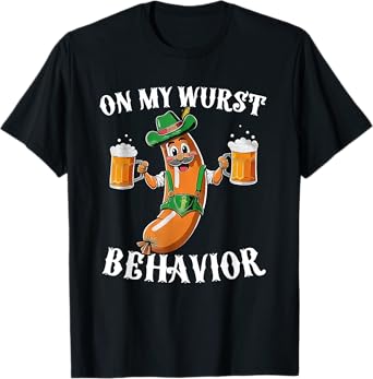 Oktoberfest Funny German Beer On My Wurst Behavior Men T-Shirt