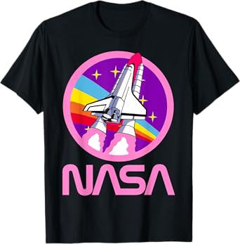 Officially Licensed NASA Rainbow Rocket Launch Girls T-Shirt