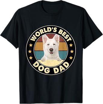 Vintage World's Best Best WHITE German Shepherd Dad Dog T-Shirt