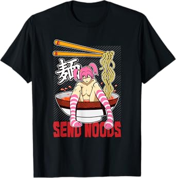 Funny send noods ramen bowl lewd anime shabu noodle pool T-Shirt