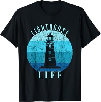 Lighthouse Retro Vintage Lighthouse Life Seaside Boating T-Shirt