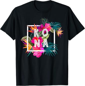 Hawaii Hibiscus Flowers Kona Tee Aloha State Tropic Islands T-Shirt