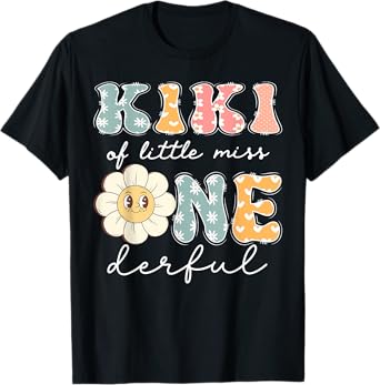 Kiki Of Little Miss Onederful 1St Birthday Girl Daisy T-Shirt