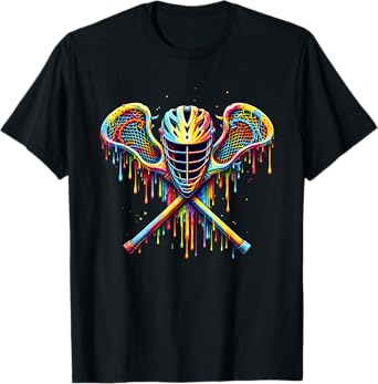 Lacrosse Drip Lax Helmet Sticks Paint Splash Drip Lacrosse T-Shirt