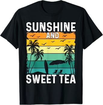 Sunshine And Sweet Tea - Retro Iced Tea Lover Southern Pride T-Shirt