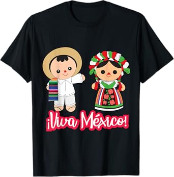 Viva Mexico Cabrones Mexican Pride Flag Lele Mexican Doll T-Shirt