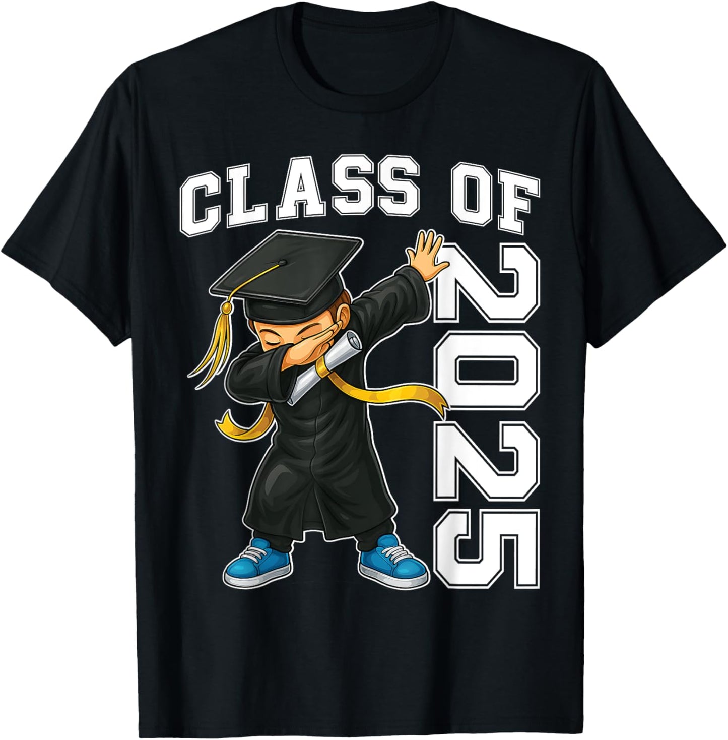 Dabbing Graduation Class Of 2025 Gift Men Funny Graduation T-Shirt