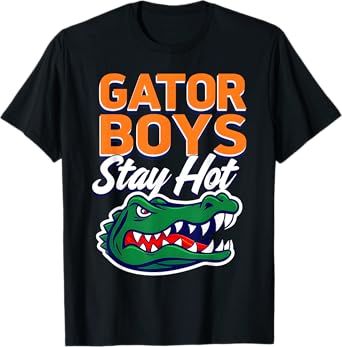 Gator Boys Stay Hot Bold Retro Alligator Graphic Design T-Shirt