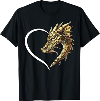 Dragon Shirts For Women Girls Kids Heart Cute Dragon T-Shirt