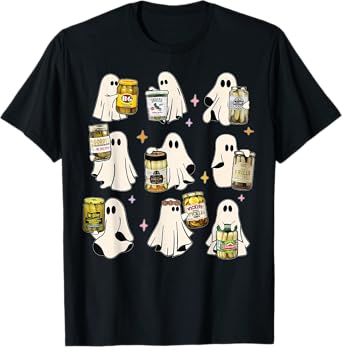 Ghost Canned Pickles Cute Ghost Pickle Jar Canning Season T-Shirt