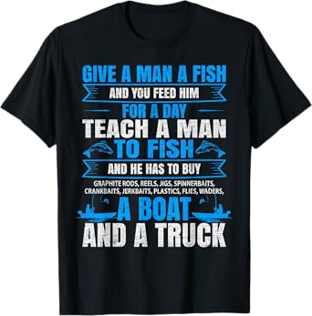Give A Man A Fish, Fisherman, Fishing Lover T-Shirt