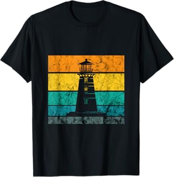 Lighthouse Retro Vintage Beach Seaside Life Sailing Sea T-Shirt